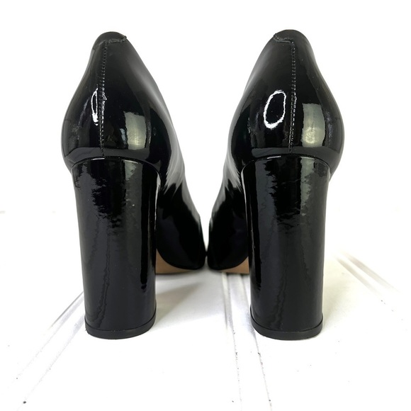 L’INTERVALLE BLACK PUMPS BLACK HEEL SQUARE TOE HEEL PATENT LEATHER BLOCK HEELS 9 - Picture 7 of 17